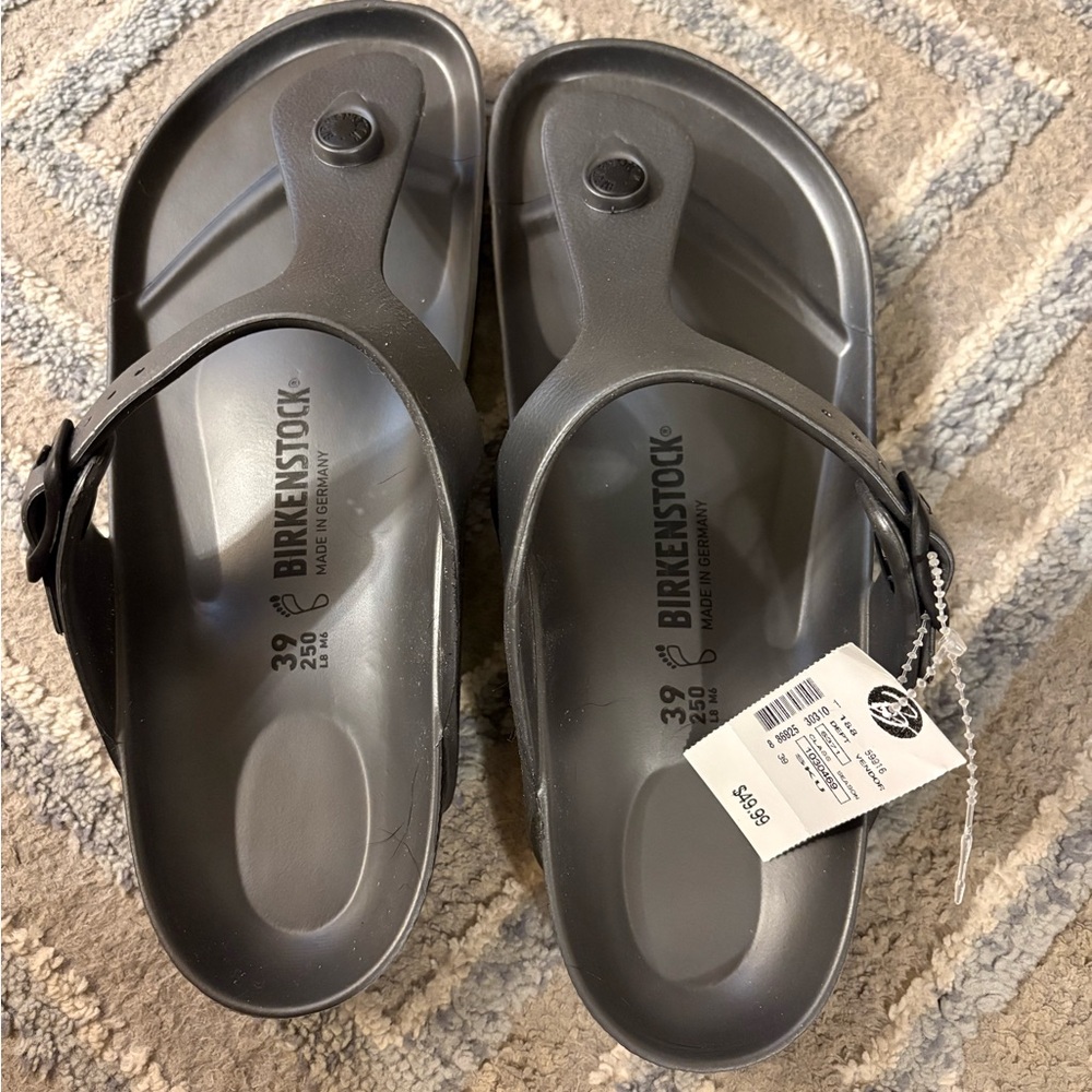 Birkenstock Gizeh EVA Thong Sandals in Dark Gray